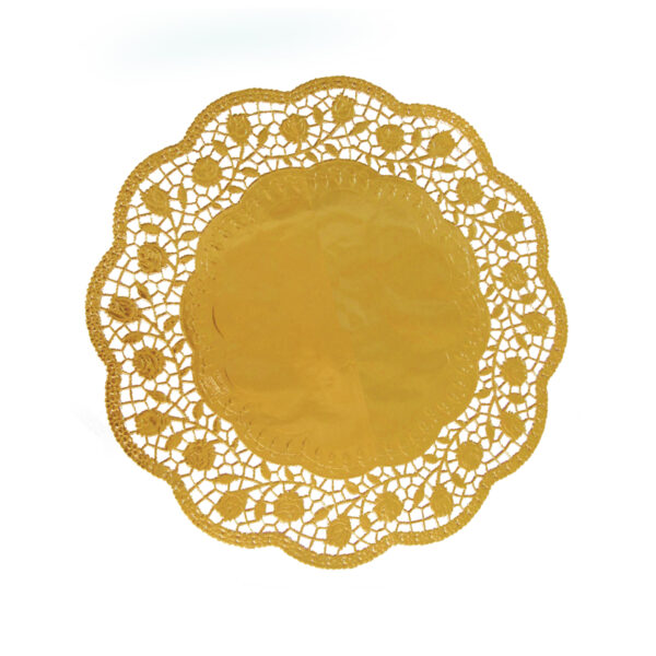 Dekoračné krajky okrúhle, zlaté ø 30 cm [4 ks]