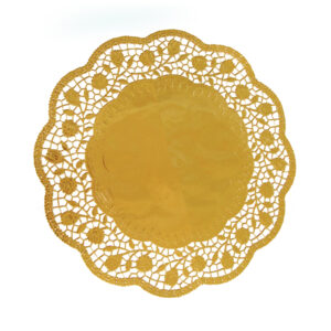Dekoračné krajky okrúhle, zlaté ø 36 cm [4 ks]