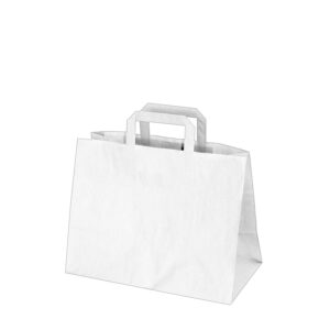 Papierové tašky 32+17 x 25 cm biele [50 ks]