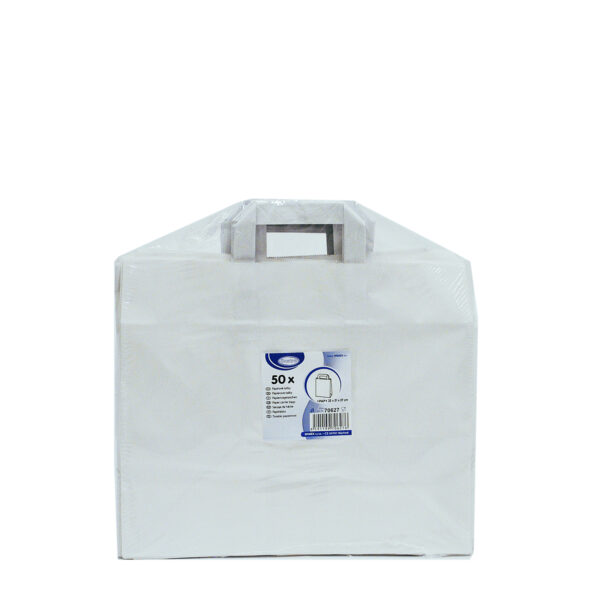 Papierové tašky 32+21 x 27 cm biele [50 ks]