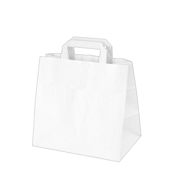 Papierové tašky 32+21 x 27 cm biele [50 ks]