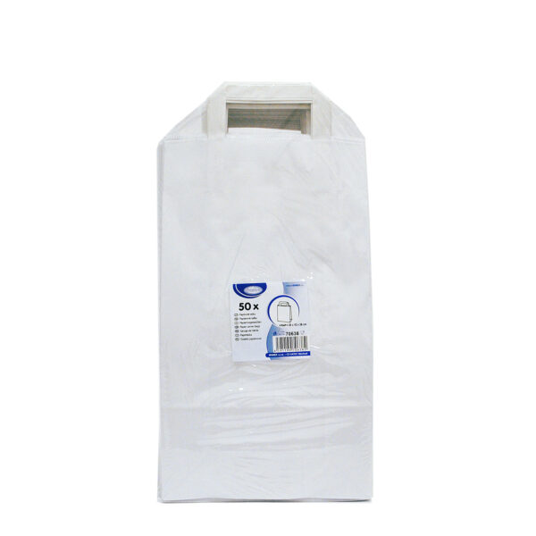 Papierové tašky 22+10 x 38 cm biele [50 ks]