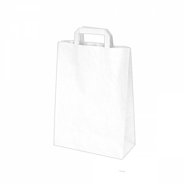 Papierové tašky 22+10 x 28 cm biele [50 ks]