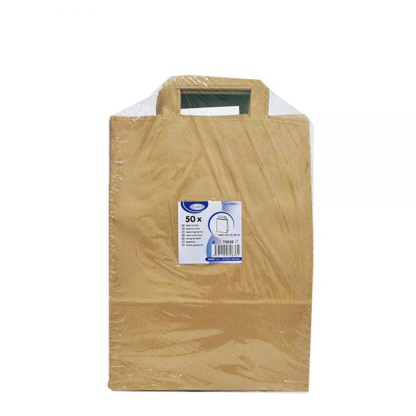 Papierová taška 26+14 x 32 cm hnedá [50 ks] - Image 2